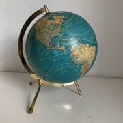 Globe terrestre tripode doré Taride Paris France vintage 1976 - 27 cm