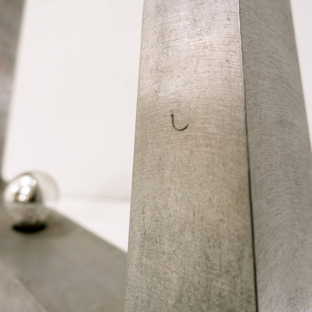 Large solid aluminum table lamp - 1970s