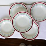 5 vintage porcelain soup plates