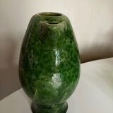 XL vase pitcher in green glazed clay Vallauris 1960