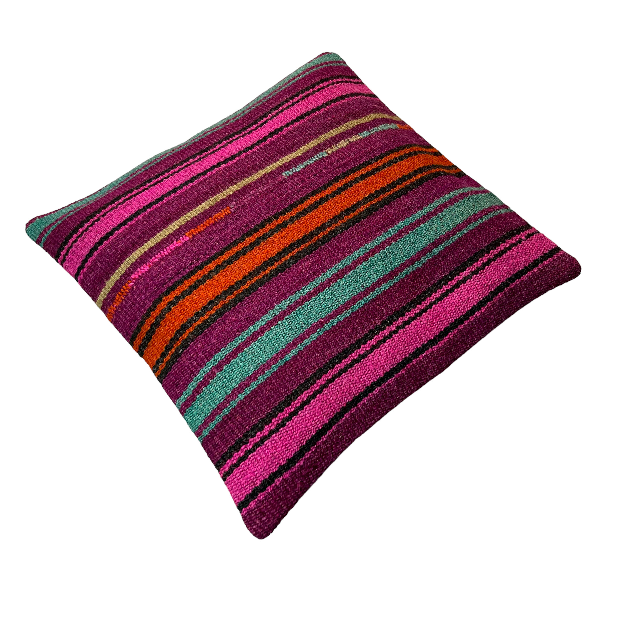 Vintage turkish kilim cushion cover , 40 x 40