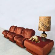 Vintage Italian design modular sofa 'Burnt orange'