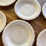 6 Limoges porcelain soup plates signed P. Dessagne in very good condition