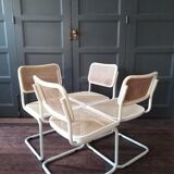 White Cesca B32 Marcel Breuer chairs 1970