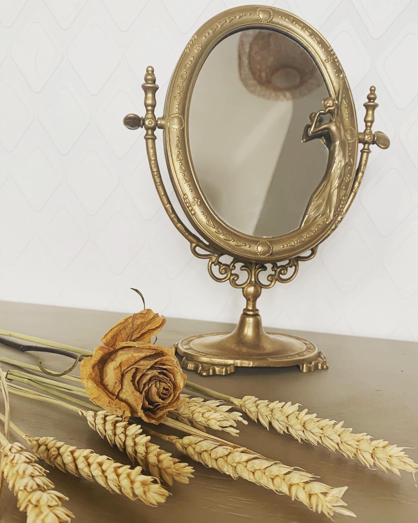 Art nouveau psyche mirror