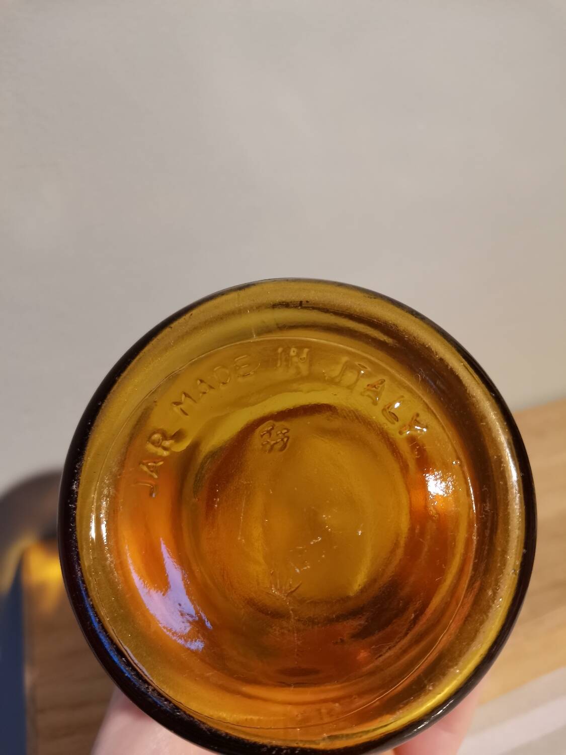 Hermetic glass jar vintage apothecary style yellow jar made in Italy