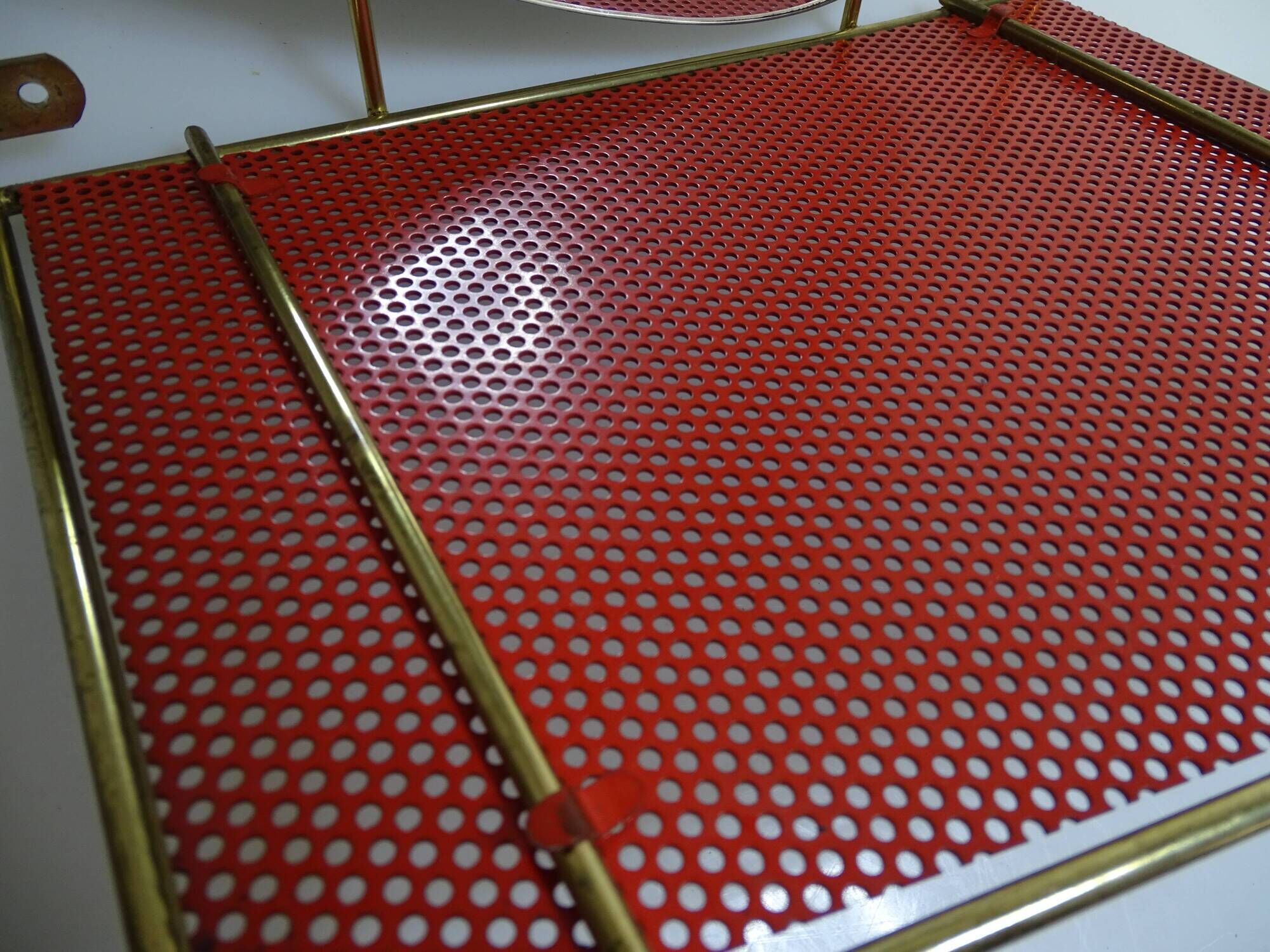 Wall coat holder vintage perforated sheet metal