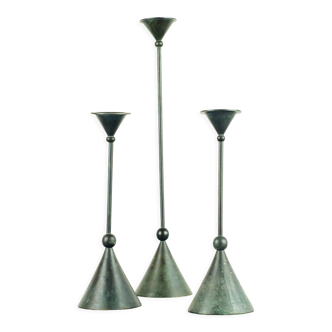 Set of three candle holders