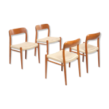 Set of four chairs, Niels Otto Moller, model 75