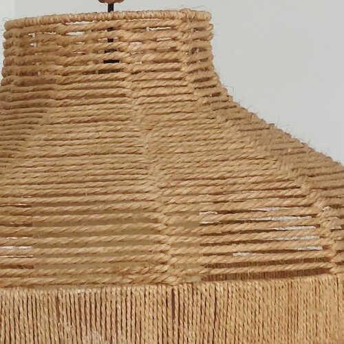 Large rope & jute pendant light, 1970s
