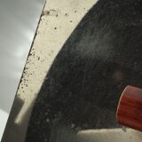 Art Deco box molded glass lid metal mirror