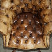 Chesterfield executive armchair in aniline leather