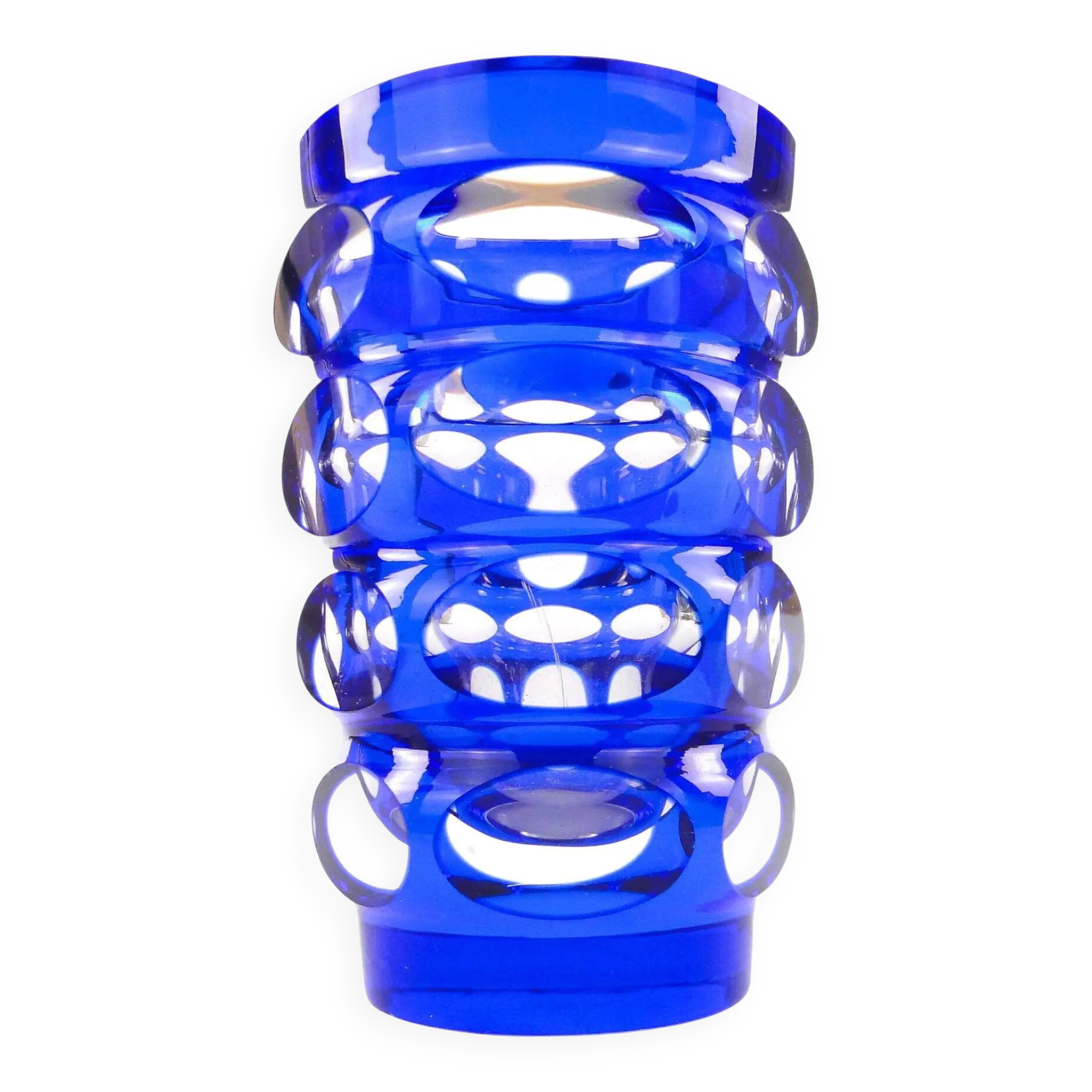 Mid-century modern vase, cobalt glass, Germany, 1950s