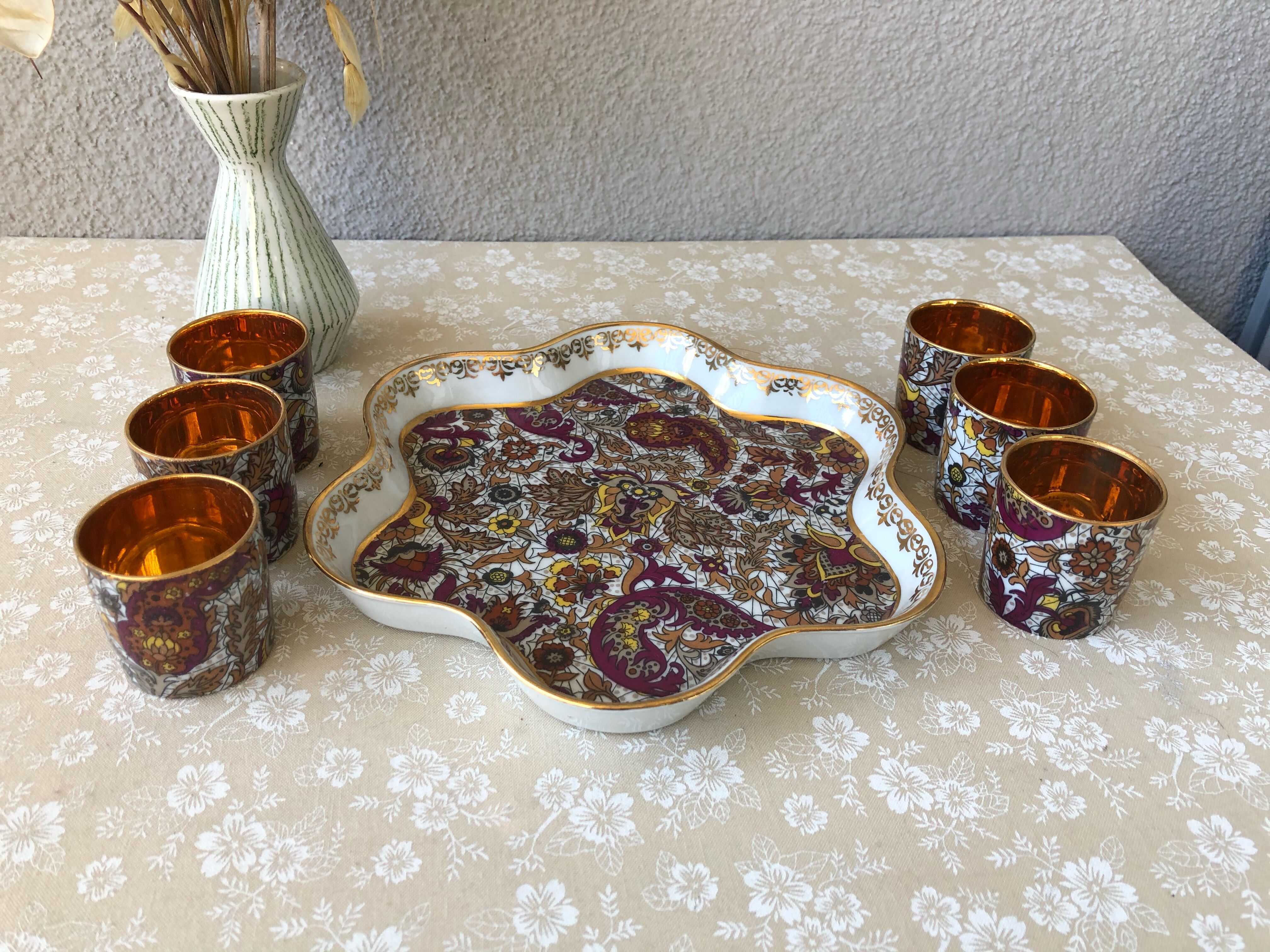 Limoges Royal de Luxe porcelain liquor service