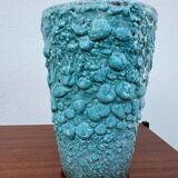 Vase céramique écume bleu années 60