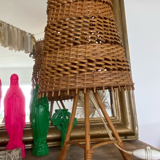 Lampe rotin vintage