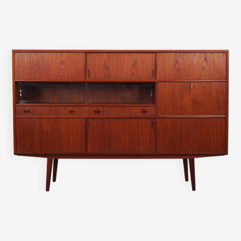 Buffet haut en teck, design danois, années 1970, production : Danemark