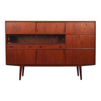 Buffet haut en teck, design danois, années 1970, production : Danemark