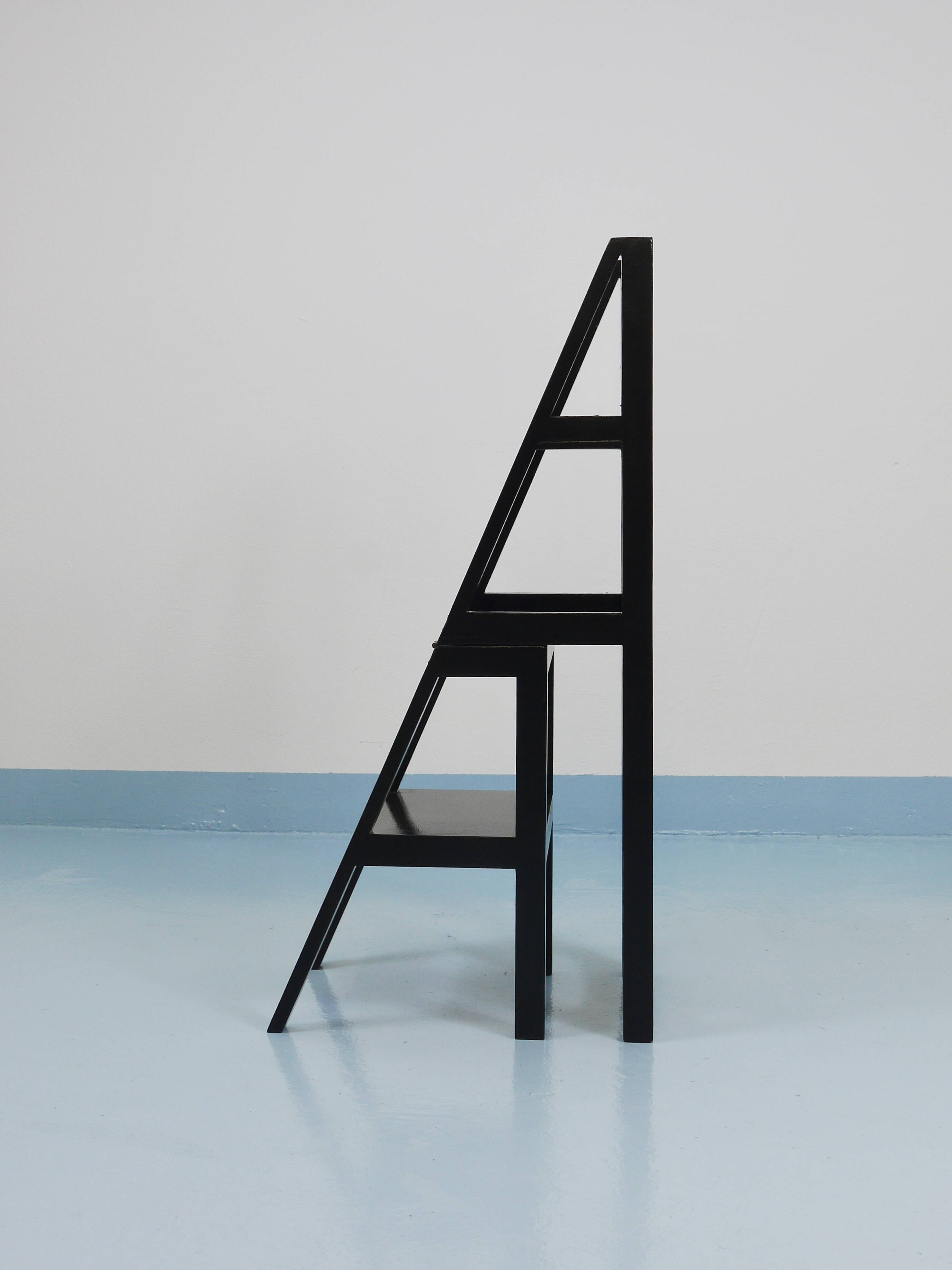 Black Metamorphic Library Steps Folding Ladder Chair, Germany, 1970s