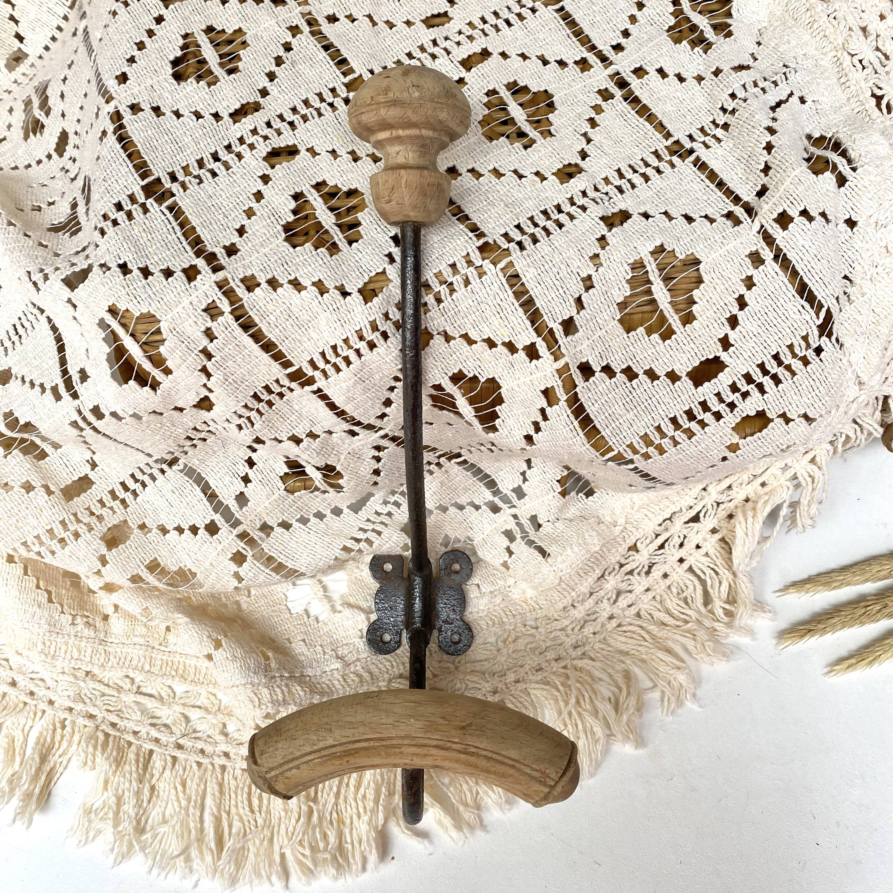 Old hook wall coat rack