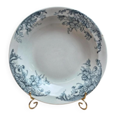 Large shallow dish Terre de Fer Clairefontaine Cyclamens 29 cm antique