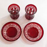 Pair of cut tea glasses