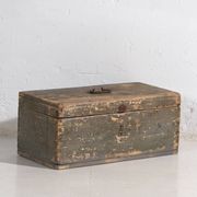 Petit coffre ancien en bois massif (c.1920) #73