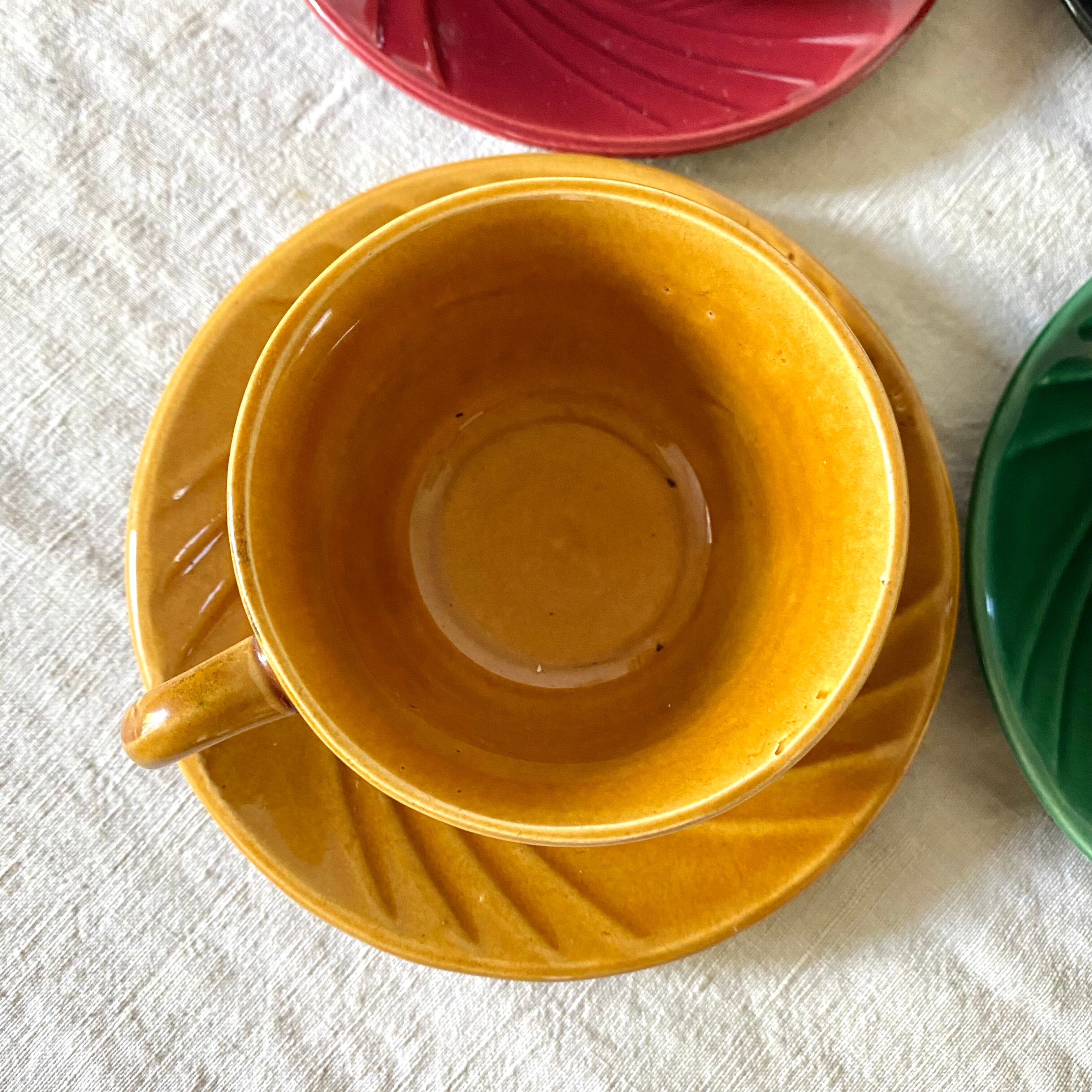 Colorful vintage mugs