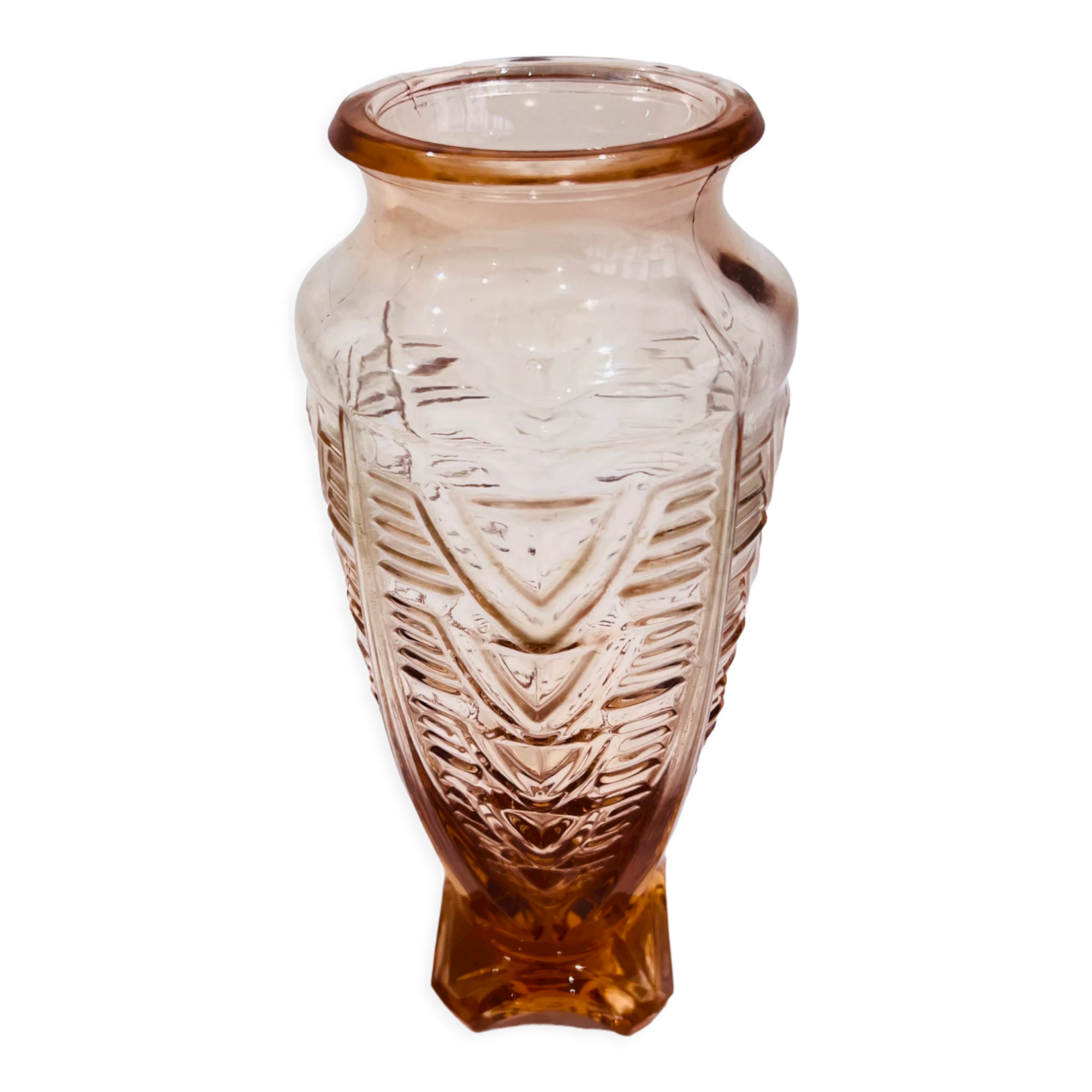 Pink glass vase