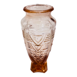 Vase en verre rose
