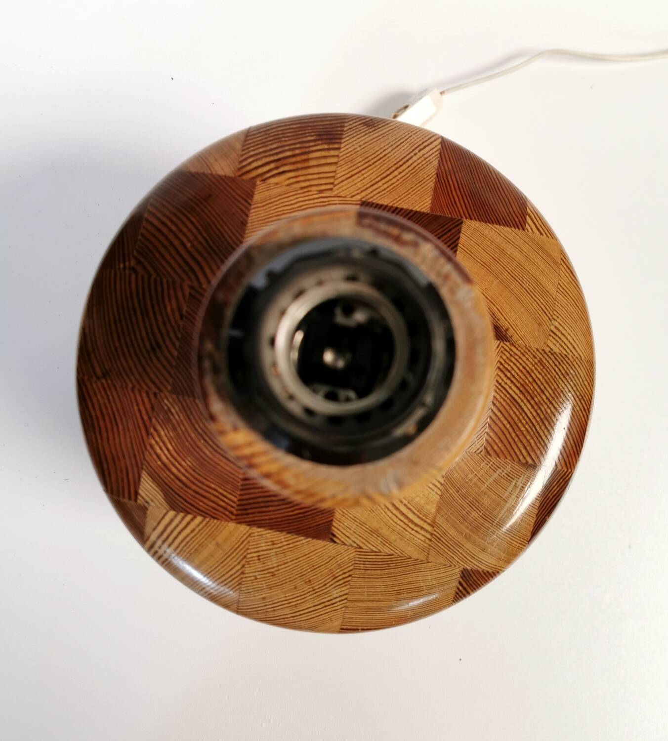 Grand Pied de Lampe Bois tourné Vintage