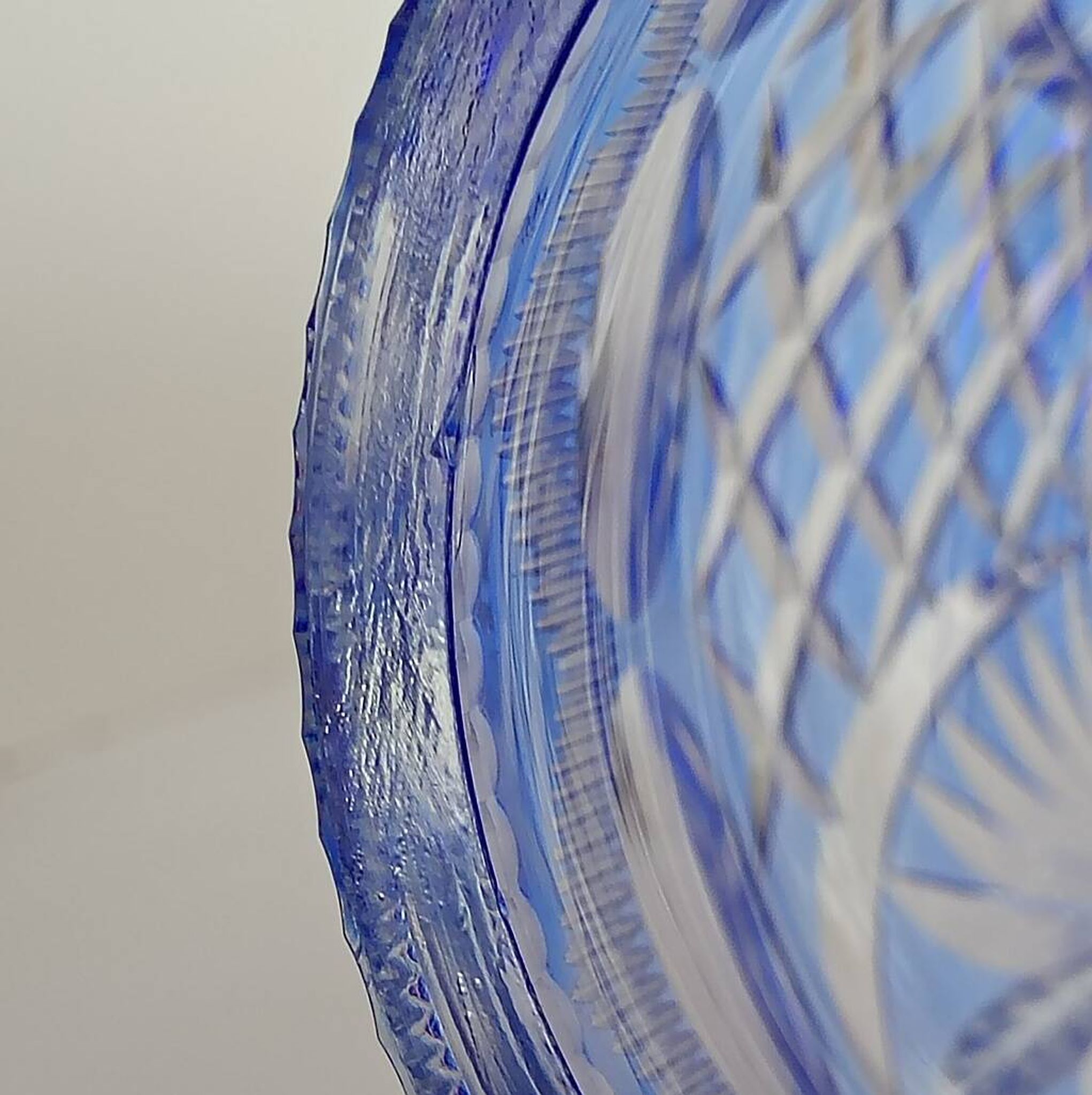 Large Vintage Nachtmann "Bamberg" Cobalt Blue Cut-to-Clear Crystal Vase