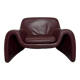 Sculptural Leather Lounge Chair by Cinova, Italy 1970s