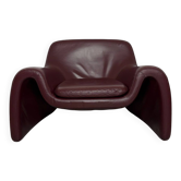 Fauteuil sculptural en cuir par Cinova, Italie, années 1970