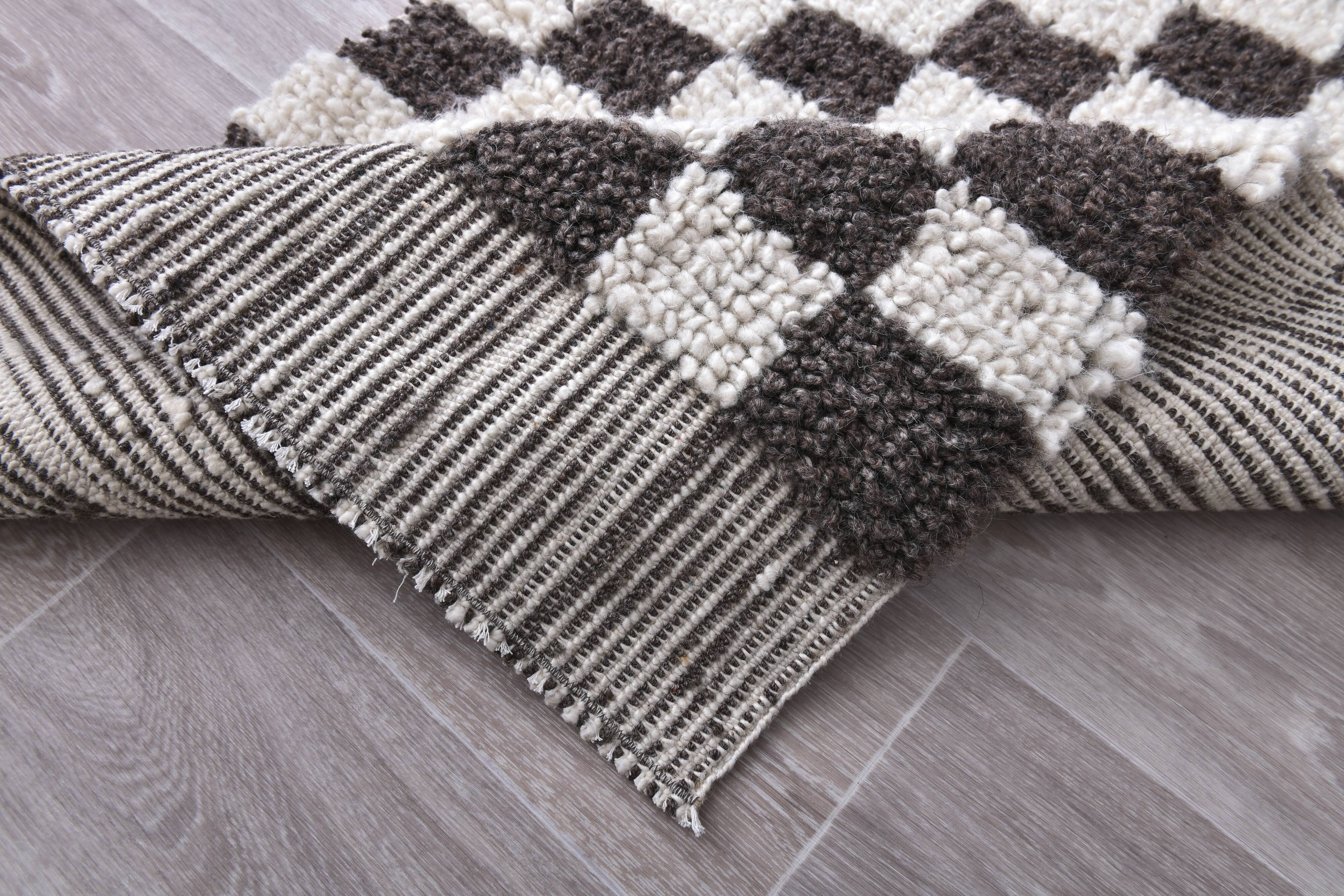Brown White Vintage Runner Rug 69x249Cm SK 241394
