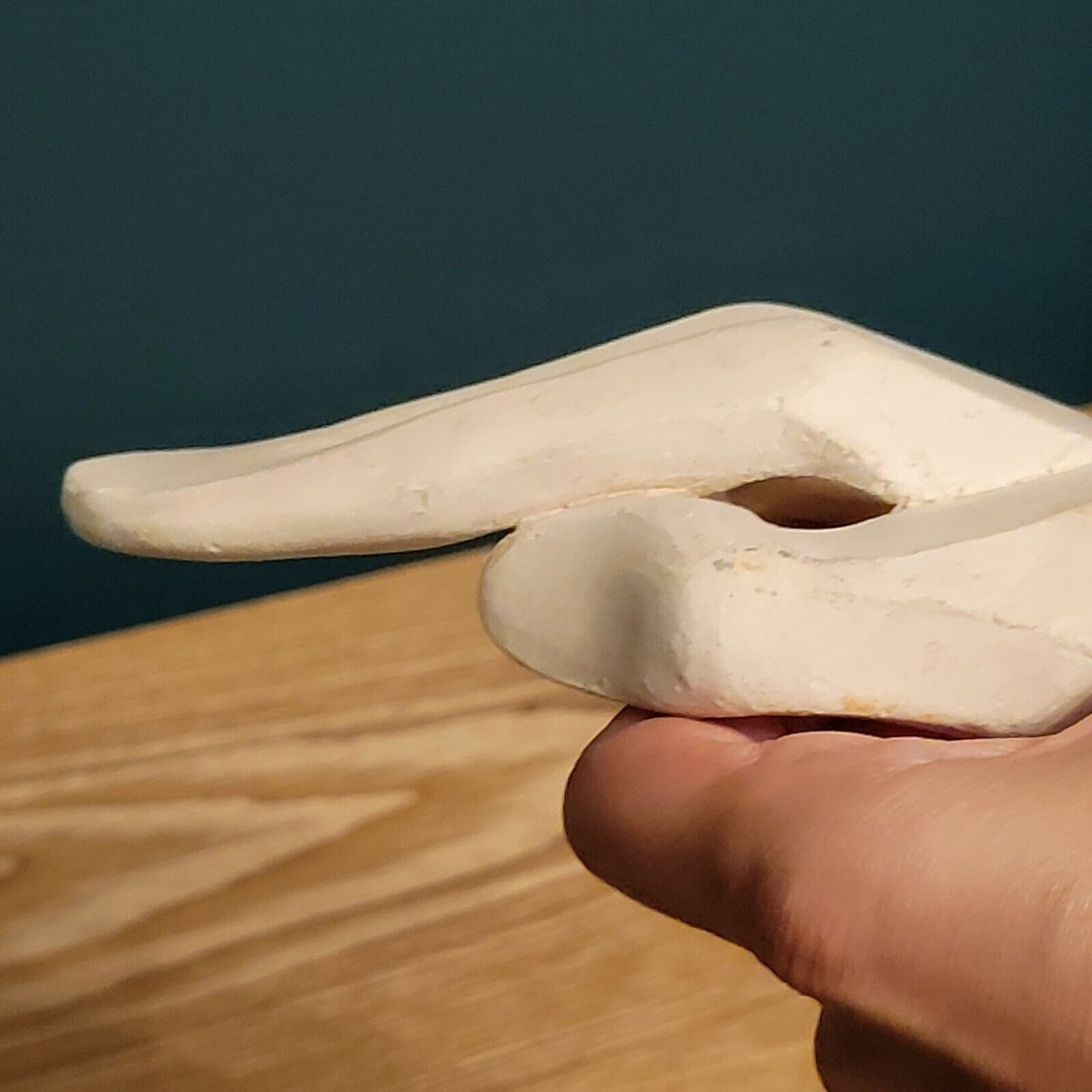 Empty hand pocket ceramic geometric sculpture brutalist signed