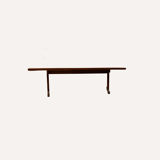 Teak veneered kidney shaped curved coffee table