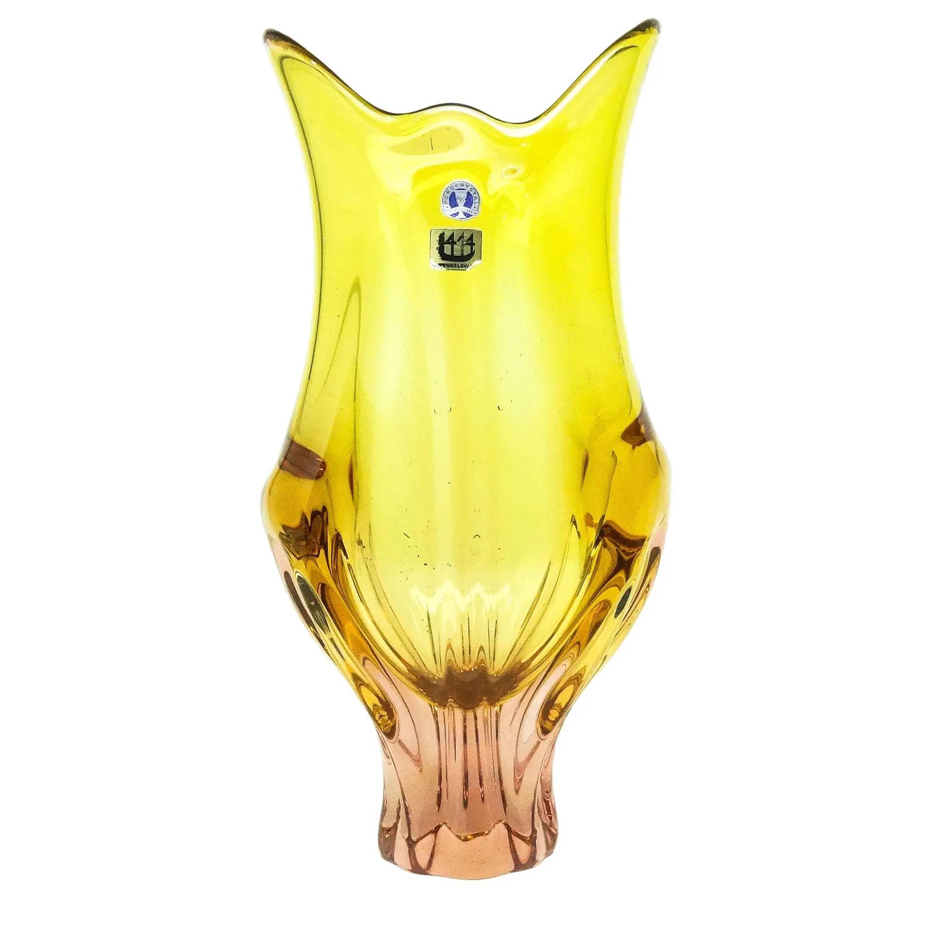 Mid-century modern vase, glass, designed by J. Hospodka, Czechoslovakia, 1960s