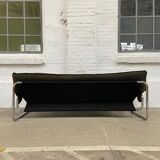 3-seater leather and chrome Sofa by Rodney Kinsman for OMK 1970