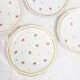 Set of 4 flowery plates in Limoges B & Cie porcelain