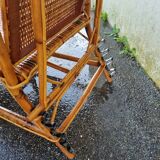 Rattan lounger Art Deco chaise longue