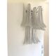 Contemporary Transparent Diamanted Murano Glass "Selle" Wall Sconces in Mazzega Style - A Pair