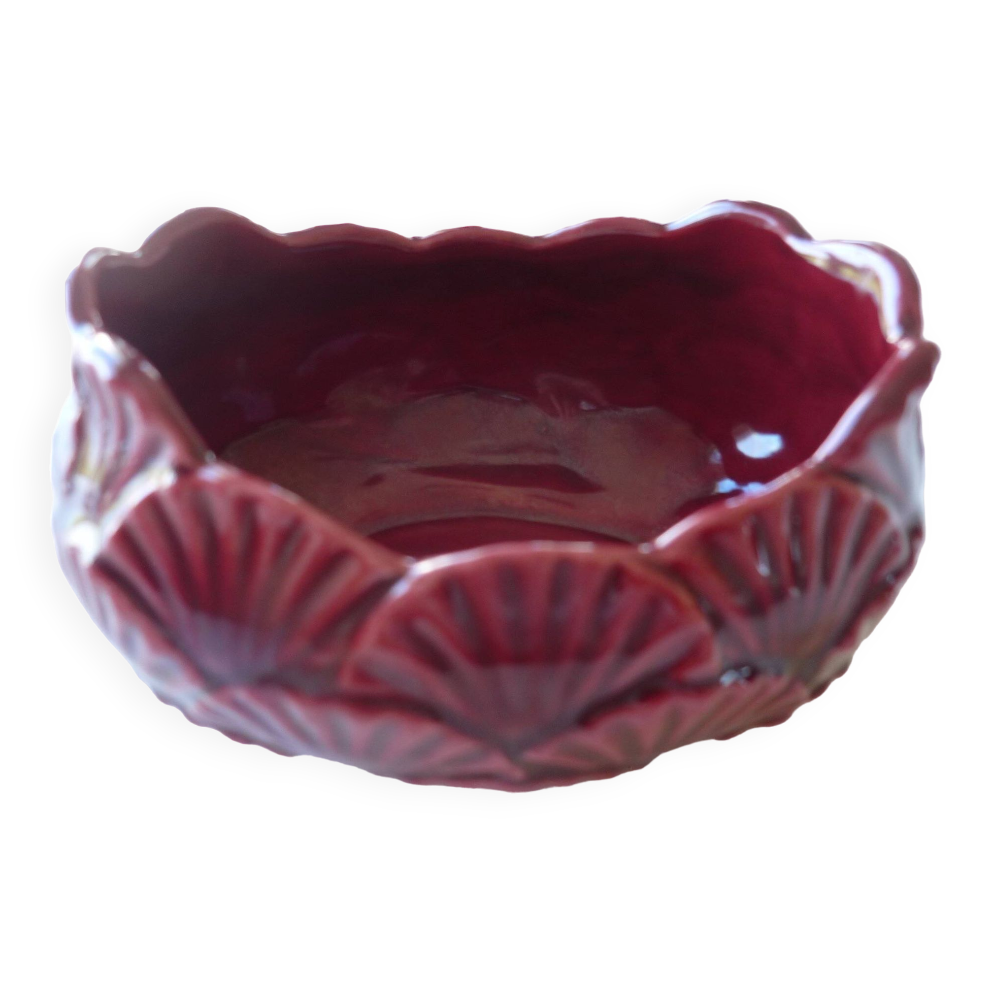 Empty art-deco scallop shell pocket