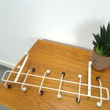 Vintage wall coat rack black white with hooks vintage