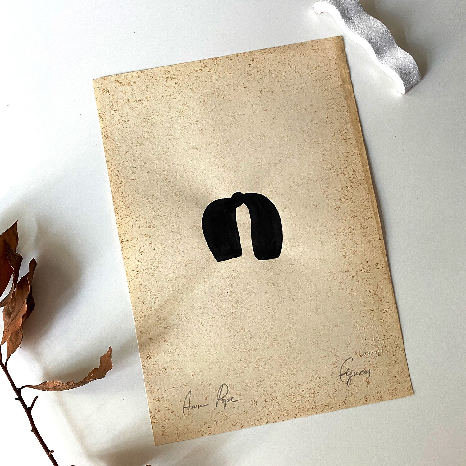 3 original ink drawing on vintage paper, A4