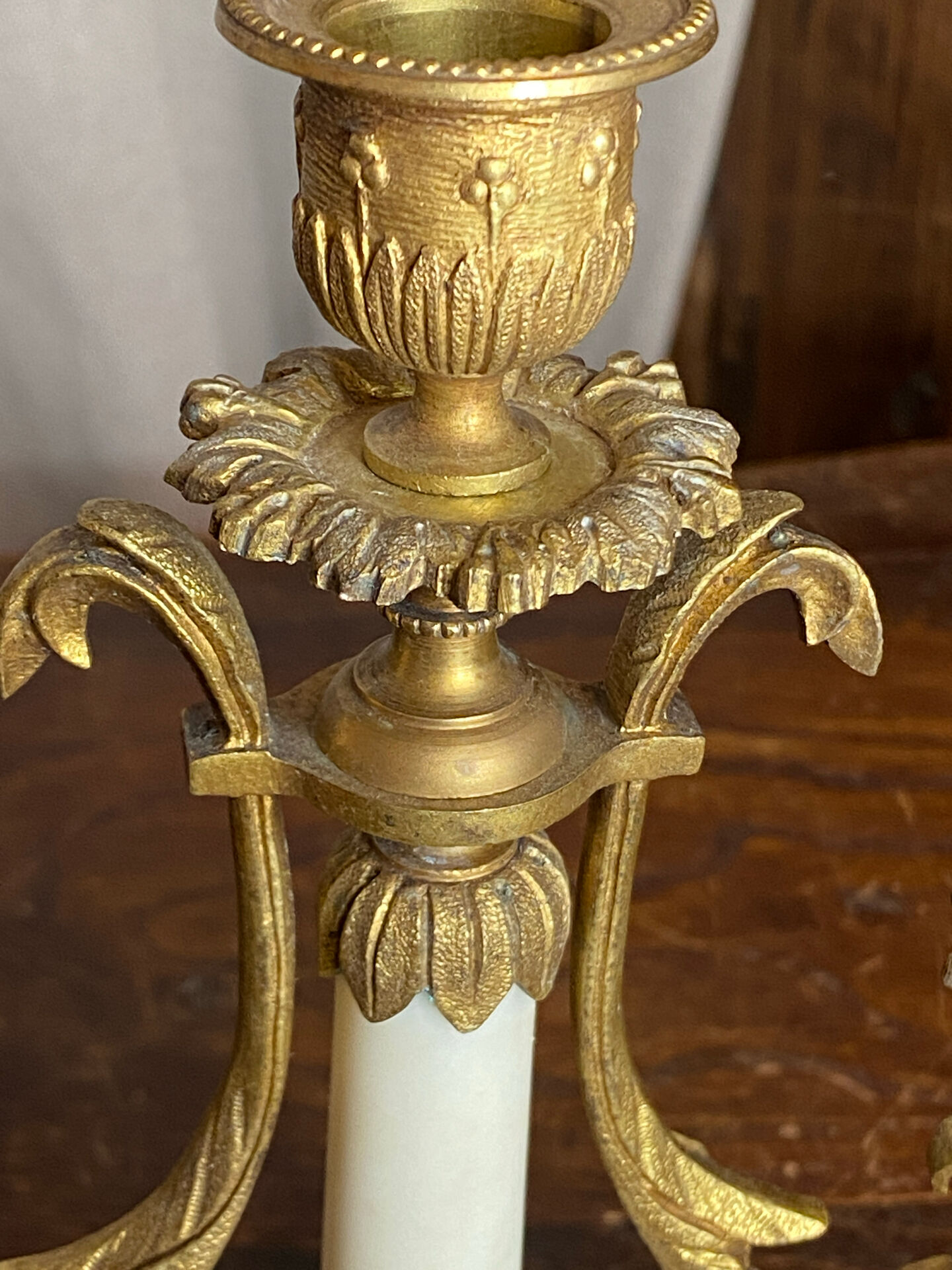Pair of bronze and marble candelabra, France, 19th century