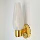 Mid-Century Swedish Wall Lamps in Brass and Glass, 1970, Set of 2