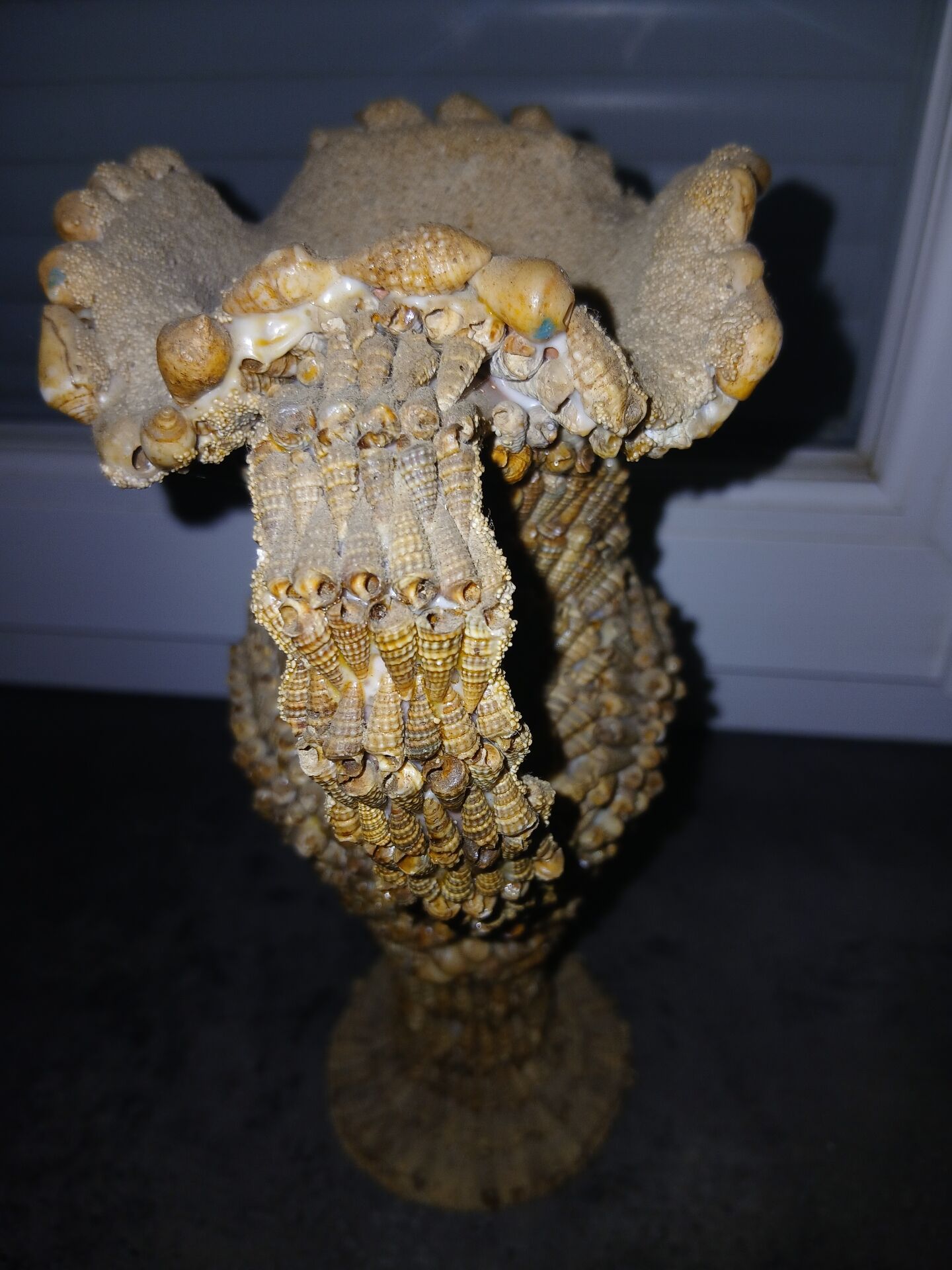Vintage French shell vase