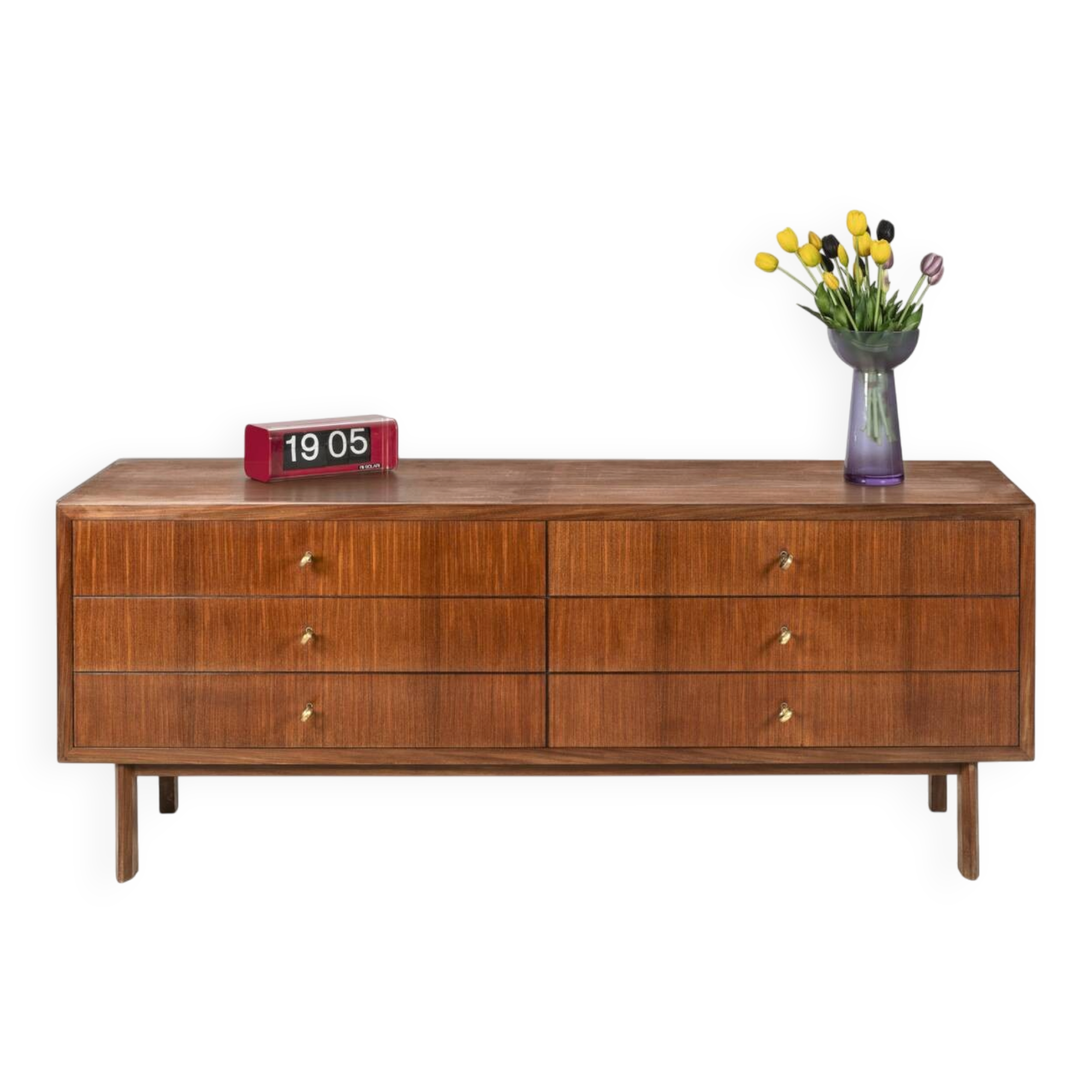 Important sideboard with drawers in teak, Italian design, 1960s.