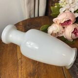 White glass vase